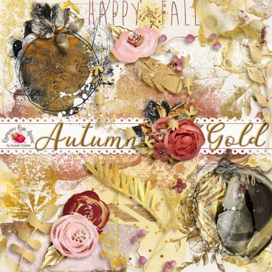 Autumn Gold Mixed Media Set - Click Image to Close
