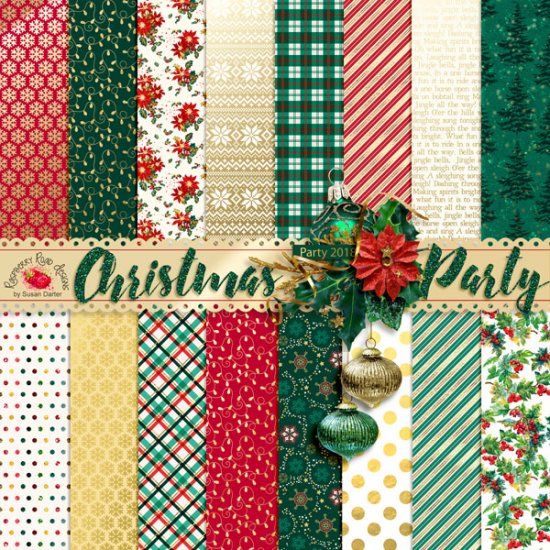 Christmas Party Pattern Papers - Click Image to Close