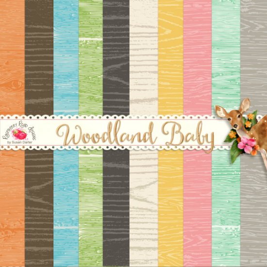 Woodland Baby Wooden Paper Set - Click Image to Close