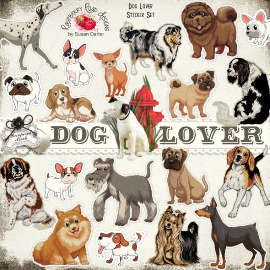 Dog Lover Sticker Set - Click Image to Close