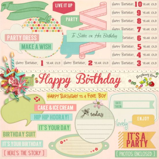 Happy Birthday Labels - Click Image to Close