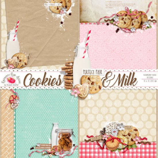 Cookies And Milk Stacked Papers - Click Image to Close