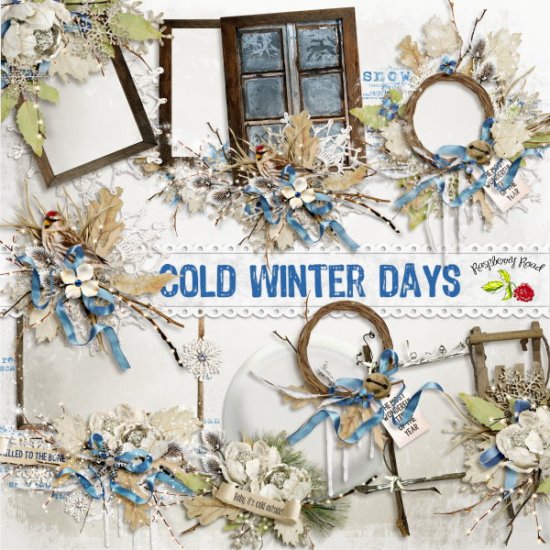 Cold Winter Days Cluster Set - Click Image to Close