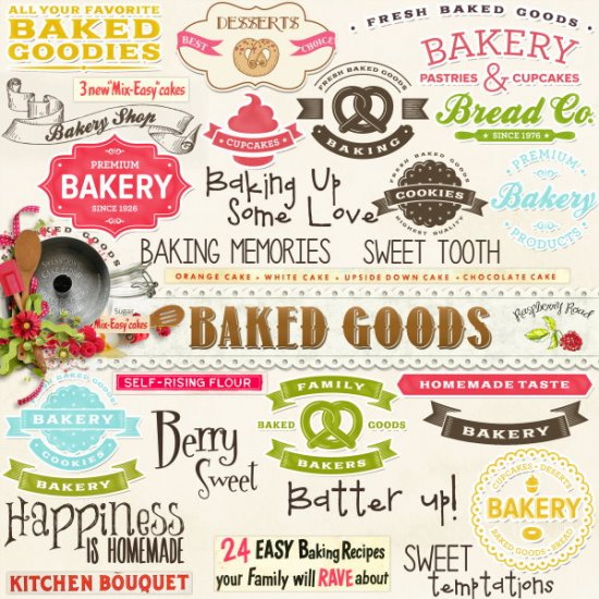 Baked Goods WordArt - Click Image to Close