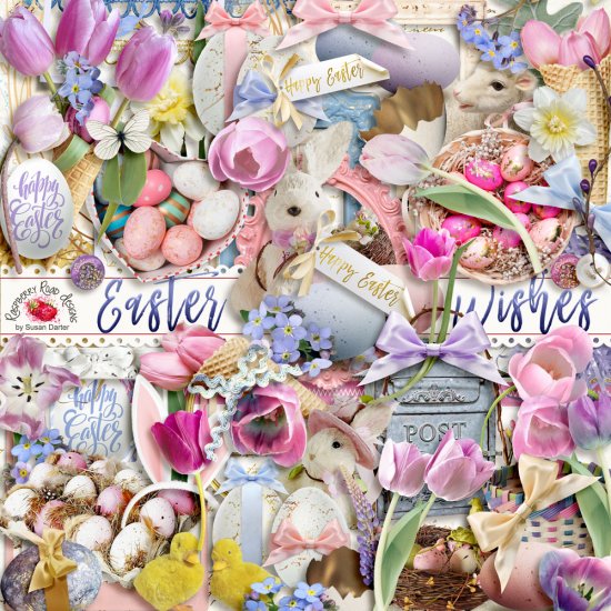 Easter Wishes Element Set - Click Image to Close