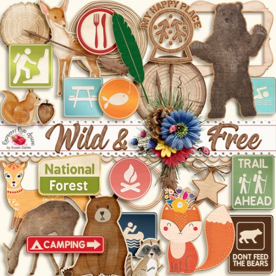Wild & Free Wooden Set - Click Image to Close