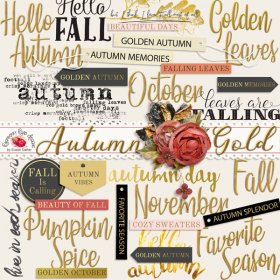 Autumn Gold Word Art