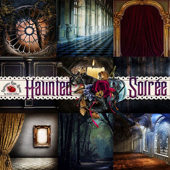 Haunted Soirée Scene Papers - Click Image to Close