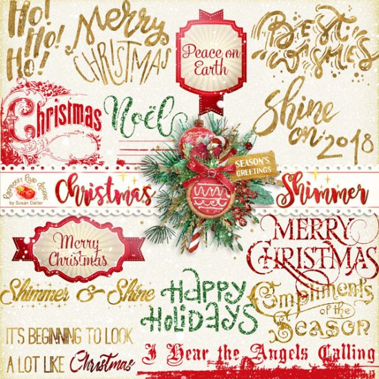 Christmas Shimmer Word Art