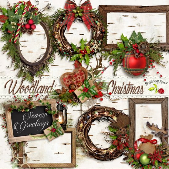 Woodland Christmas Cluster Set - Click Image to Close