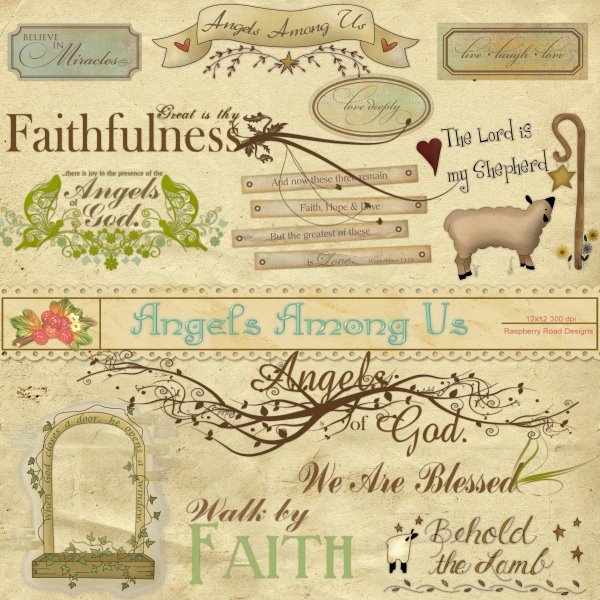 Angels Among Us Word Art