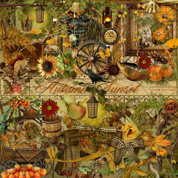 Autumn Sunset Element Set