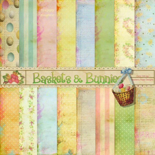 Baskets And Bunnies Paper Set