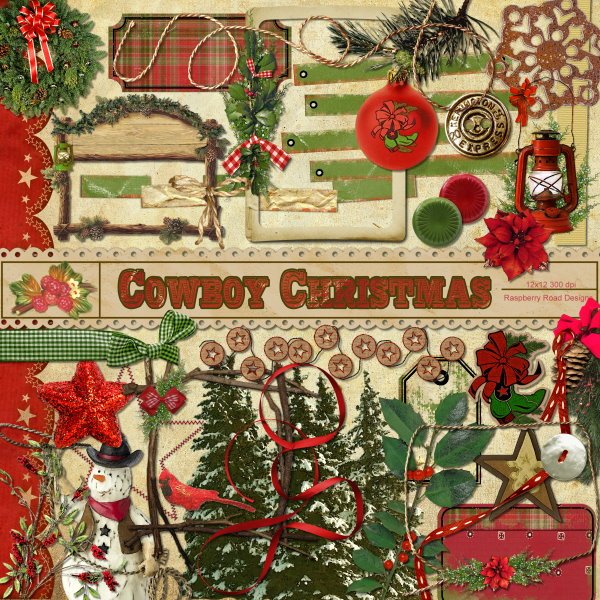 Cowboy Christmas Element Set 2