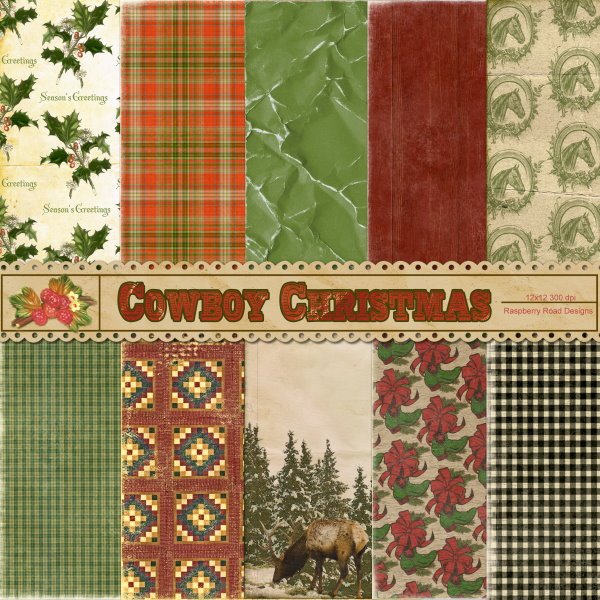 Cowboy Christmas Paper Set 2
