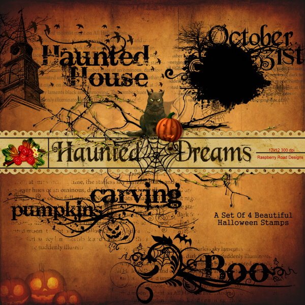 Haunted Dreams Stamp WordArt