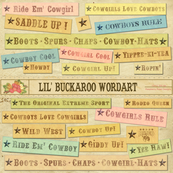 Lil Buckaroo Word Art