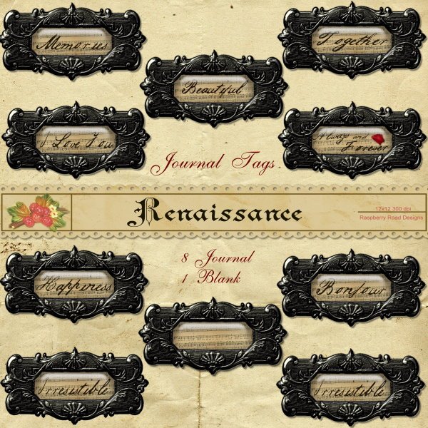 Renaissance Journal Labels