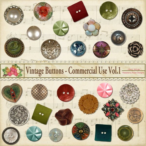 Vintage Buttons CU